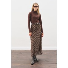 Manuka Desenli Tül Etek Yeşil Ekose