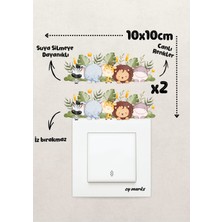 Alışveriş Kurdu Duvar Priz Sticker - Sevimli Hayvanlar Temalı Çocuk Odası Duvar Sticker Etiket