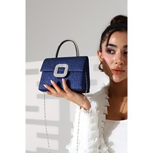 Moda Lime Kadın Simli Kulp Detaylı Zincir Askılı Abiye Çanta