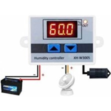 Çınar Hobi 12V Dijital Nem Kontrol Cihazı Siyah Renkli Nem Sensörlü Termostat