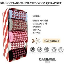 Carnaval Socks Carnaval Çok Renkli Pilates & Yoga Silikonlu Kazymaz Tabanlı 5'li Kutulu Çorap Seti Rahat Kullanım İçin