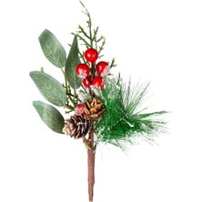 Herdekora Yılbaşı Süsü Pike Berry Karlı Kırmızı Yeşil 25 Cm.