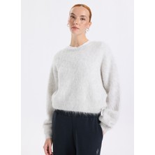 American Vintage Yuvarlak Yaka Standart Gri Kazak Kadın NIB18AH25POL