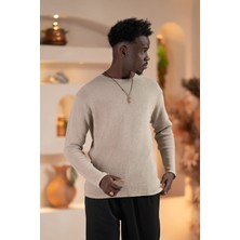 Akçaylar Regular Fit Likralı Kendinden Çizgili Mevsimlik Spor Kazak