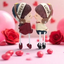 Alpjoy Çift Seramik Oturan Ayaklı Hediyelik Biblo