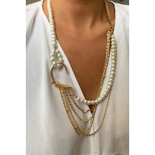 Liveyn Design Çoklu Tasarım Inci Metal Kolye