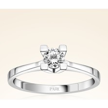 Pare Pırlanta H Renk  0,30 Karat Hrd Sertifikalı Tektaş Pırlanta Yüzük - PR00005-H41