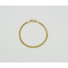 Mavika Jewellery 14K Gold Plated Italyan Nova Hasır Bileklik