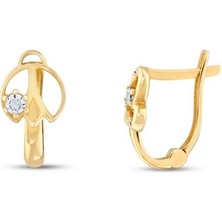 Assos Pırlanta Figürlü Altın Çocuk Küpe - 14K