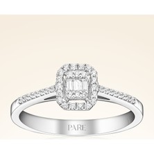 Pare Pırlanta 0,25 Karat Kolu Taşlı Baget Pırlanta Yüzük