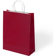 Alpjoy Büküm Saplı Kağıt Çanta Bordo 18X8X24 24 Lü