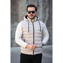 Mero Life Erkek Standart Fit Çıkarılır Kapüşonlu Cepli Fermuarlı Şişme Yelek