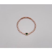 Mavika Jewellery 18K Rose Gold Oval Grassy Bileklik