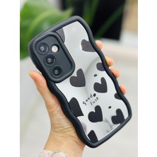 Go Aksesuar Samsung Galaxy S24 Plus Uyumlu Aynalı Siyah Kalp Tasarımlı Silikon Kılıf