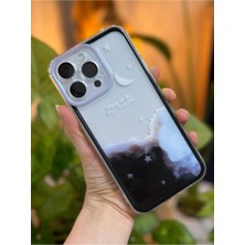 Go Aksesuar Iphone 14 Pro Uyumlu Siyah Kristal Night Baskı Desenli Silikon Kılıf