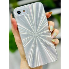 Go Aksesuar Iphone 7 - 8 - Se 2020 - Se 2022 Uyumlu Gümüş Prizma Tasarımlı Silikon Kılıf