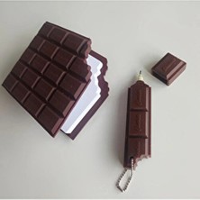 Nasadan Çikolata Kokulu Not Defteri ve Çikolata Şekilli Tükenmez Kalem 2'li Set