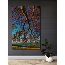 Teona Ahşap Sonbahar Ağacı Renk Cümbüşü Yağlı Boya Görünümlü Ahşap Dekoratif Tablo Dikdörtgen Tablo