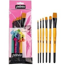 Pebeo Fırça Seti Düz Kesik Kısa Saplı No:0-2-4-10-12-18 (6 Lı) SET-3
