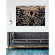 Teona Ahşap Umutlu Çocuk Yağlı Boya Görünümlü Ahşap Dekoratif Tablo Dikdörtgen Tablo