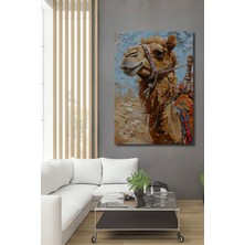 Teona Ahşap Deve Yağlı Boya Görünümlü Ahşap Dekoratif Tablo Dikdörtgen Tablo