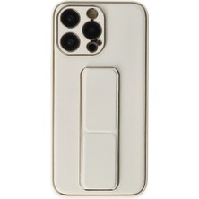 iPhone 13 Pro Kılıf Coco Deri Standlı Kapak - Beyaz - FKU2946-5327