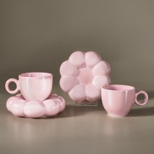 Karaca Bubble Pembe Lüsterli 2 Kişilik Kahve Fincanı 90 ml