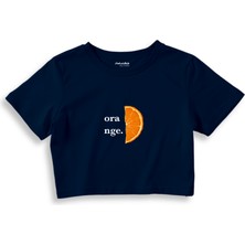 The Lucid Lab Orange Crop Tişört - Lacivert