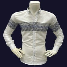 Eren Style Klasik %100 Cotton Uzun Kollu Terletmeyen Kışlık Flanel Kumaş 3 Renkli Çizgili Gömlek (Regular Kalıp)