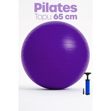 Telvesse 65 cm Pilates Topu ve Pompa Seti Dayanıklı Anti-Slip Mor 155-170 cm Boy İçin Uygun
