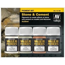 Vallejo 73192 4X35 ml. Stone & Cement, Model Boyası Pigment Seti