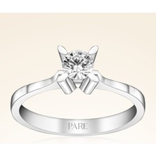 Pare Pırlanta F Renk 0,40 Karat Hrd Sertifikalı Tektaş Pırlanta Yüzük - PR00302-H39