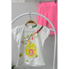 Mojo Bebek Mojo Kız Bebek 1-4 Yaş  Baskılı Kısa Kol Taytlı Takım 320010 Ekru