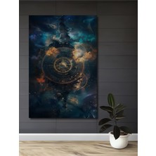 Teona Ahşap Kadim Kozmos Kehanet Çemberi Yağlı Boya Görünümlü Ahşap Dekoratif Tablo Dikdörtgen Tablo