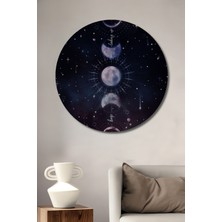 Teona Ahşap Evrenin Gızemlı Döngüsü Ahşap Dekoratif Tablo Yağlı Boya Görünümlü Sanat Eseri Yuvarlak Tablo