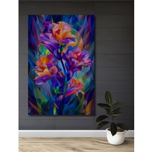 Teona Ahşap Canlı Renkler Sulu Boya Görünümlü Çiçek Tablosu Ahşap Dekoratif Tablo Dikdörtgen Tablo