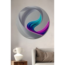 Teona Ahşap Soyut Dalgalı Işık Sanat Ahşap Dekoratif Tablo Yuvarlak Tablo