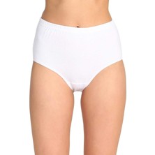 7 Adet  Kadın Yüksek Bel Bato Kalın Lastik Külot Beyaz