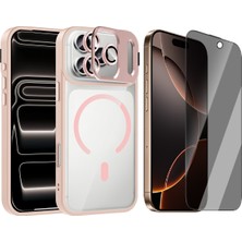 Vendas iPhone 17 Pro Max Kılıf Standlı ve Kamera Lens Hediyeli M-Safe Şarj Özellikli Zore Etro Kapak + Hayalet Ekran Koruyucu
