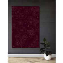 Teona Ahşap Bordo Zemin Üzerine Çiçek Çizimleri Görünümlü Dekoratif Ahşap Tablo Dikdörtgen Tablo