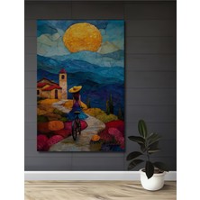 Teona Ahşap Eşsiz Manzara Yağlı Boya Görünümlü Modern Sanat Ahşap Dekoratif Tablo Dikdörtgen Tablo