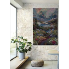 Teona Ahşap Masalsı Vadi Yağlı Boya Görünümlü Dekoratif Ahşap Tablo Dikdörtgen Tablo