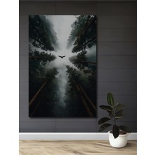 Teona Ahşap Gızemlı Orman Kartalı Yağlı Boya Görünümlü Ahşap Dekoratif Tablo Dikdörtgen Tablo