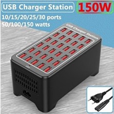 Junglee 150W 30-Port USB Charger Statıon 30 Port USB Şarj Istasyonu Çoklu Şarj Aleti