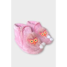 Liger Çocuk Sevimli Baykuş Figürlü Panduf Pembe