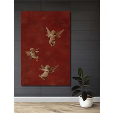 Teona Ahşap Melekler Yağlı Boya Görünümlü Ahşap Dekoratif Tablo Dikdörtgen Tablo