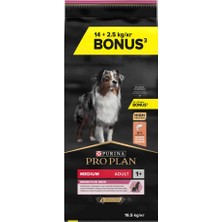 Pro Plan Medium Adult Sensitive Skin Somonlu Orta Irk Yetişkin Köpek Maması 14 kg + 2,5 kg
