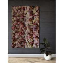 Teona Ahşap Romantik Güller Bahçesi Yağlı Boya Görünümlü Dekoratif Ahşap Tablo Dikdörtgen Tablo