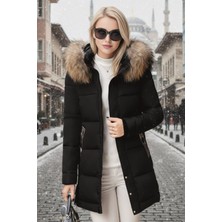Barbora Kışlık Kürk Yaka Orta Boy Kadın Mont