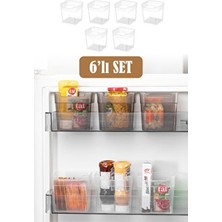 Vienev Mini Buzdolabı Düzenleyici Kutu 950 ml Beyaz Plastik 6lı Set Çok Amaçlı Kullanım